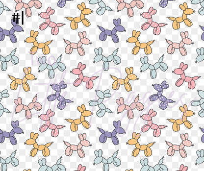 Printed Vinyl - Retro Balloon Dog - Purple