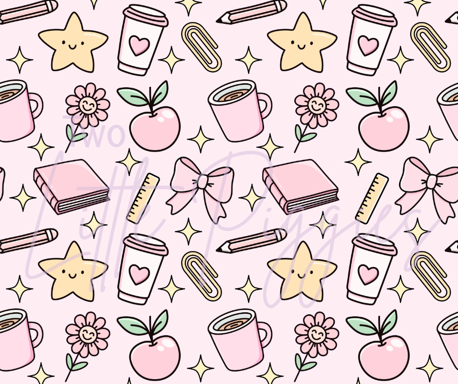 Printed Vinyl - Back to School - Pastel School Supplies