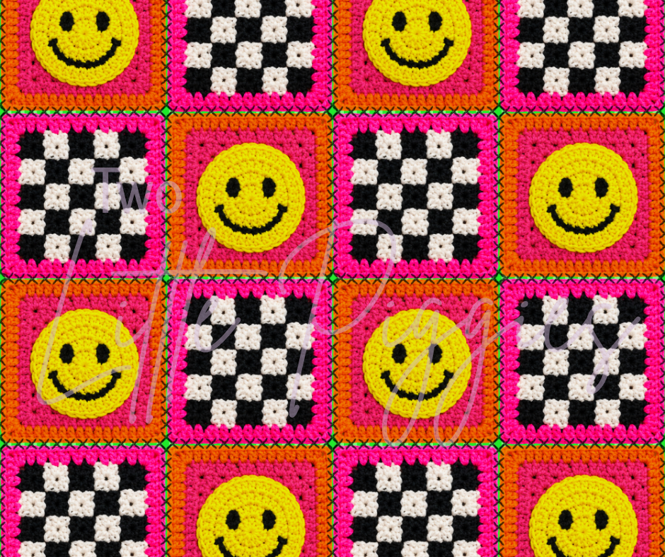 Printed Vinyl - Crochet Smiley