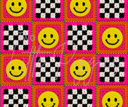 Printed Vinyl - Crochet Smiley
