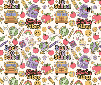 Printed Vinyl - Groovy Back to School