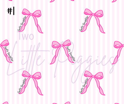 Printed Vinyl - God's Daughter Bows