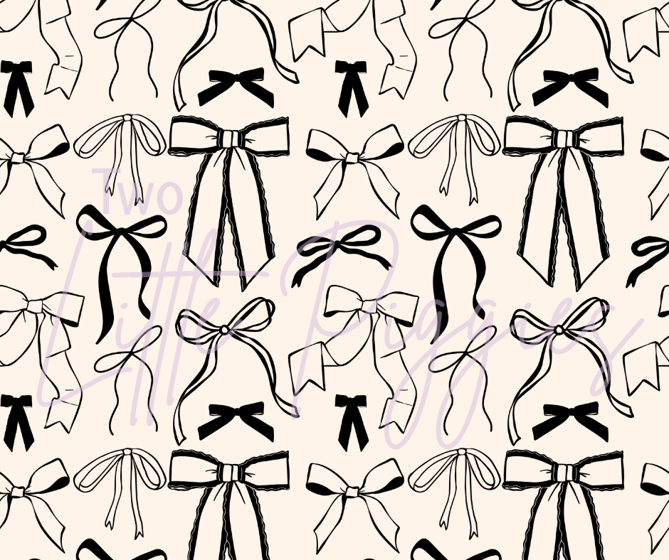 Printed Vinyl - Black Coquette Bows
