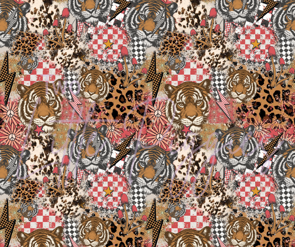Printed Vinyl - Grunge Tiger