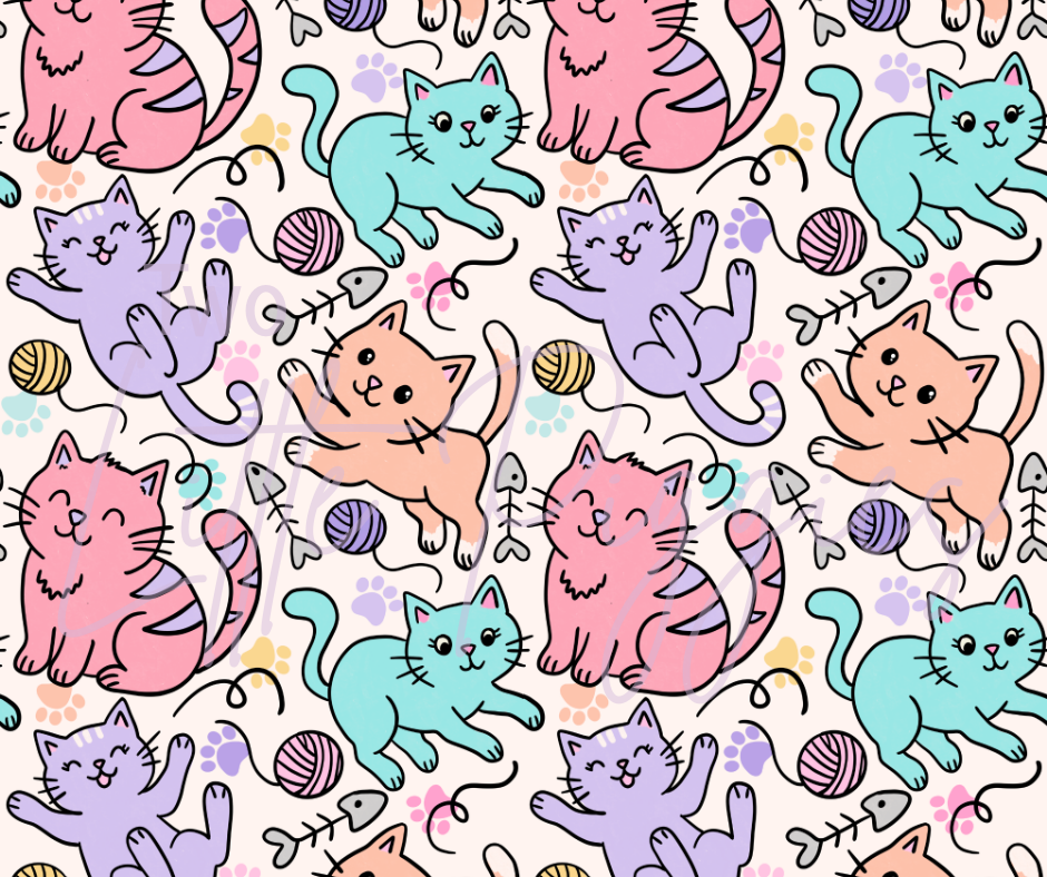 Printed Vinyl - Playful Kitty