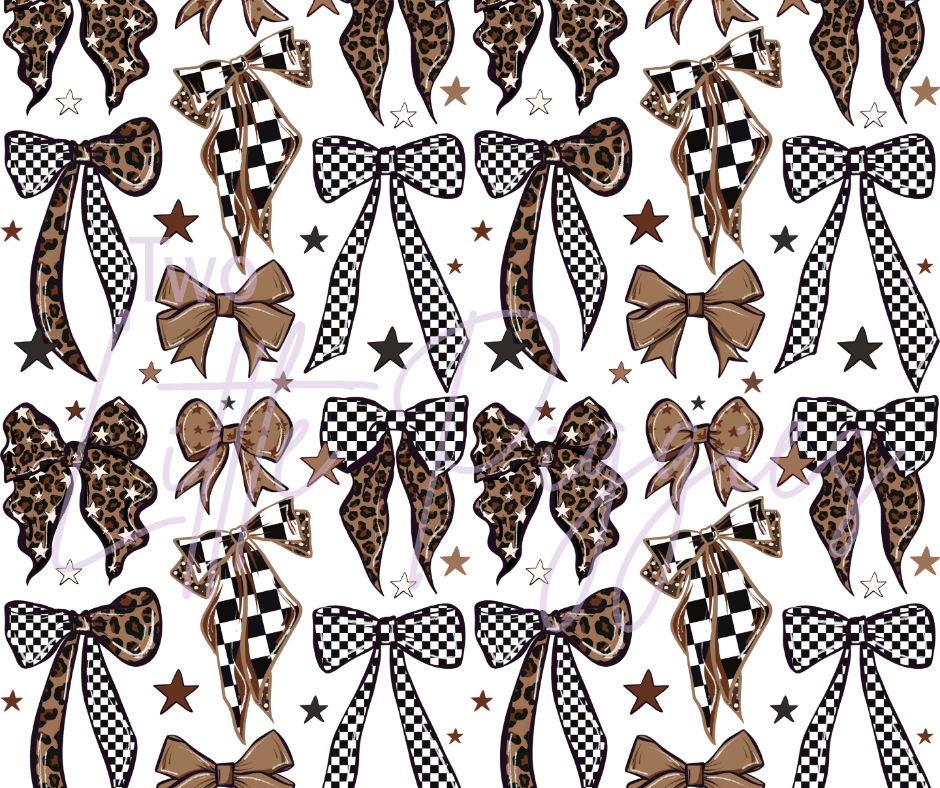 Printed Vinyl - Leopard and Checkered Bows
