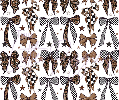 Printed Vinyl - Leopard and Checkered Bows