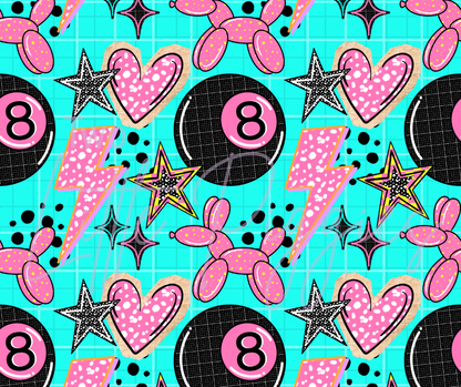 Printed Vinyl - Pink and Teal 8 Ball