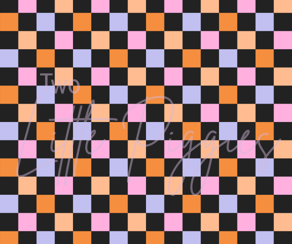 Printed Vinyl - Halloween Checker