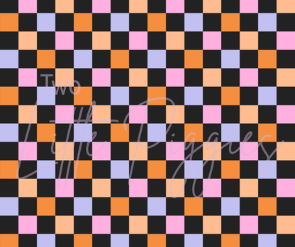 Printed Vinyl - Halloween Checker