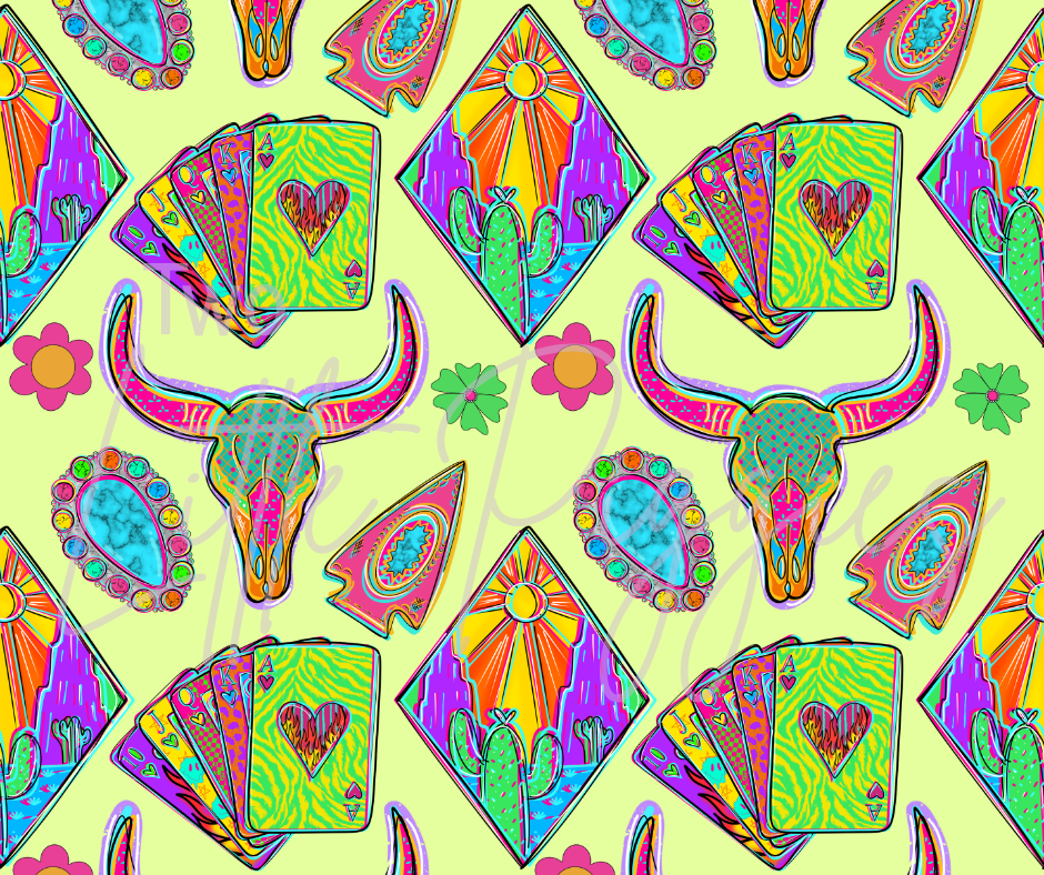 Printed Vinyl - Neon Western