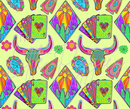 Printed Vinyl - Neon Western