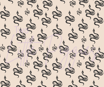 Printed Vinyl - Black and Cream Snakes