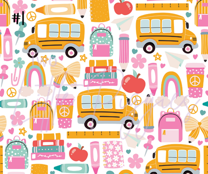 Printed Vinyl - Back to School - Retro School