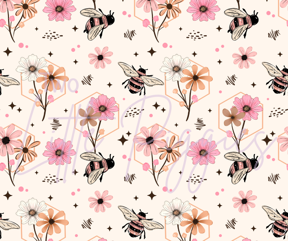 Printed Vinyl - Floral Honeycomb