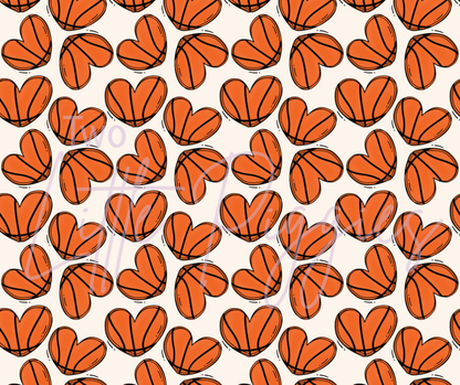Printed Vinyl - Basketball Hearts