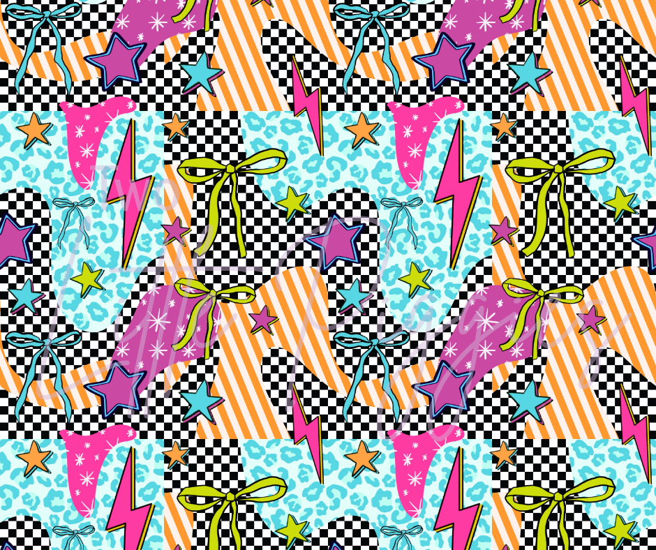 Printed Vinyl - Grunge Checkered Leopard