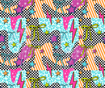 Printed Vinyl - Grunge Checkered Leopard