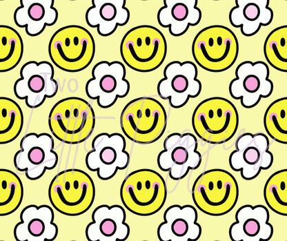Printed Vinyl - Cutesy Smiles and Daisies