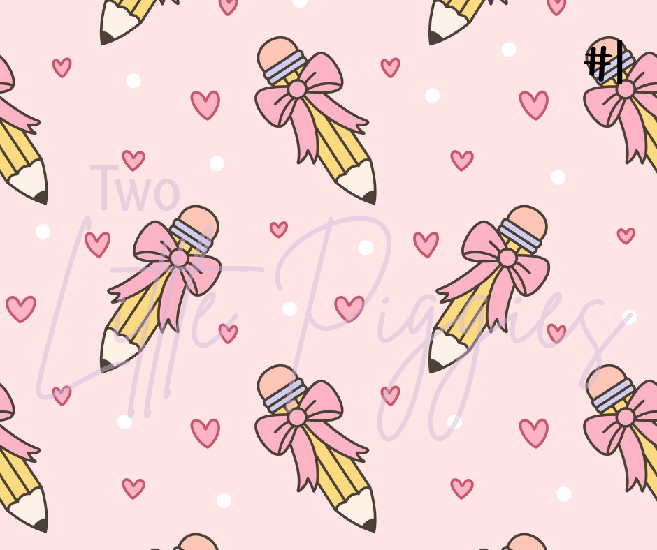 Printed Vinyl - Back to School - Pastel