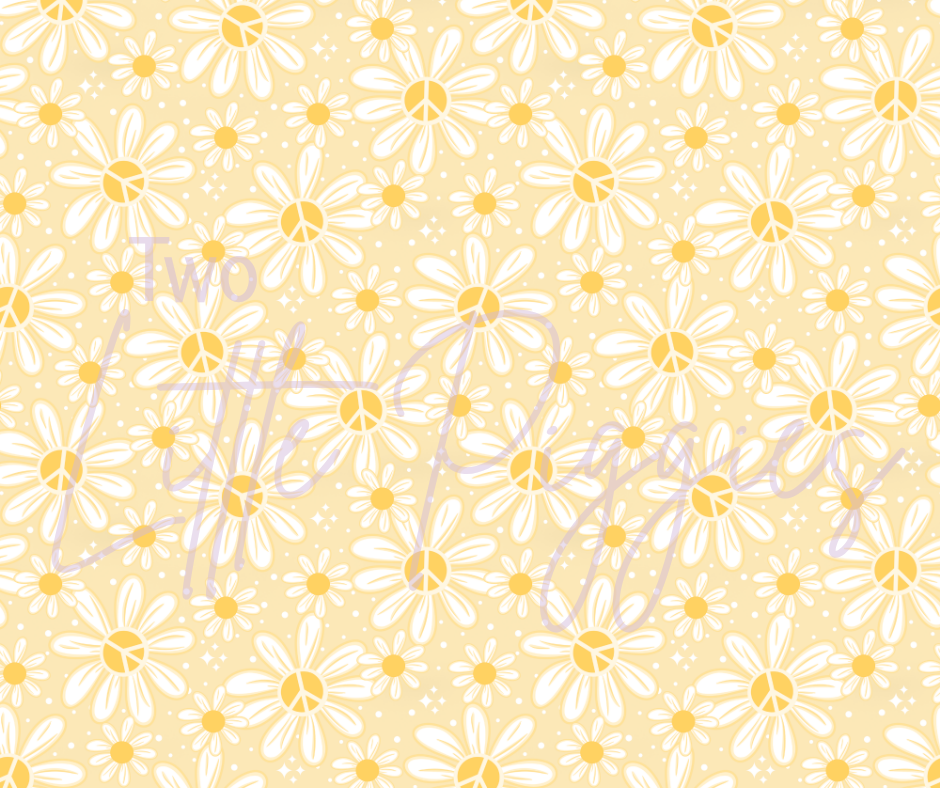 Printed Vinyl - Peace Flowers