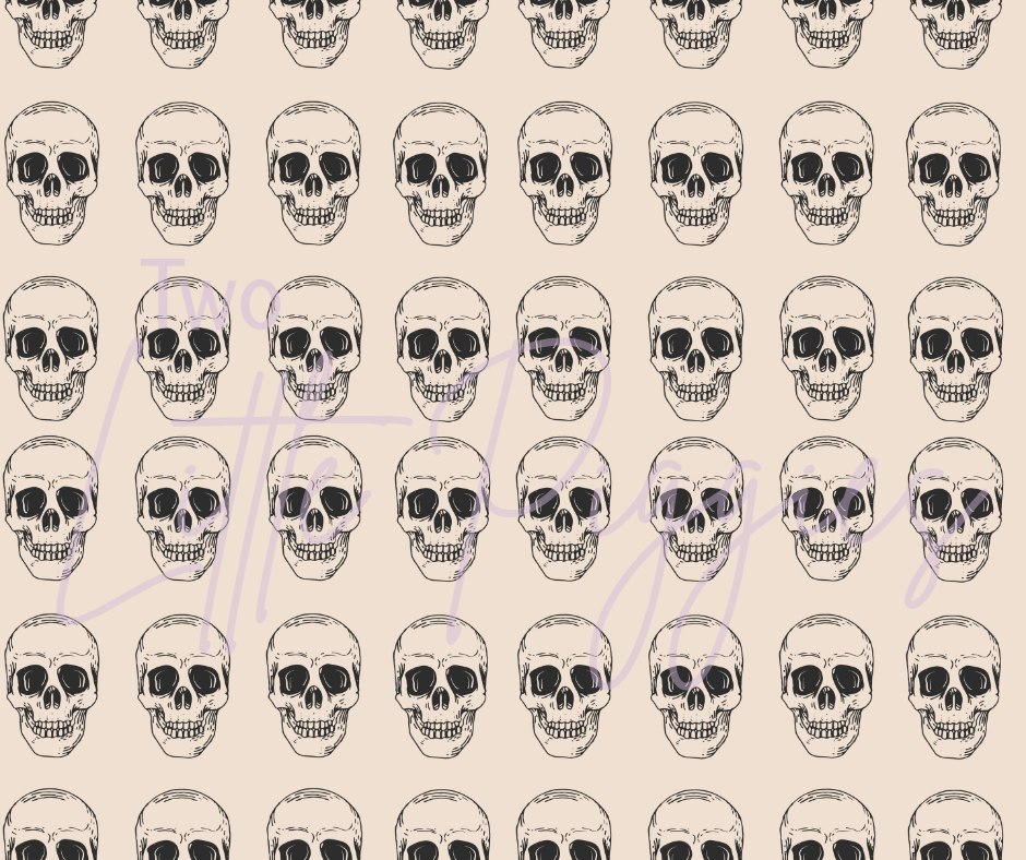 Printed Vinyl - Black and Cream Skulls