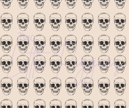 Printed Vinyl - Black and Cream Skulls