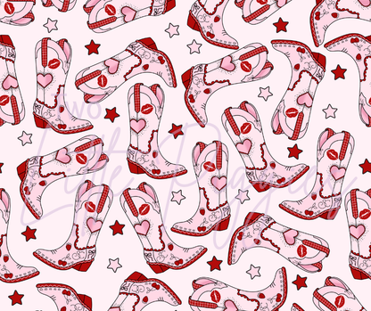 Printed Vinyl - 4th of July - Red Lover Cowgirl Boot