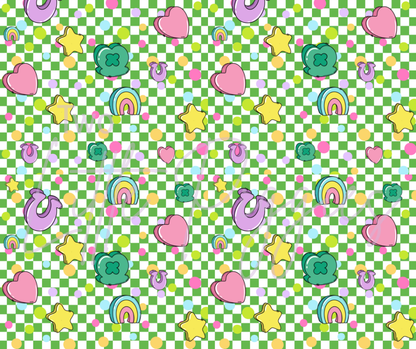 Printed Vinyl - St. Patrick's - Lucky Charms Checkered