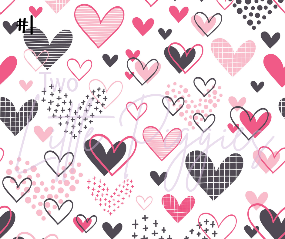 Printed Vinyl - Valentine Hearts