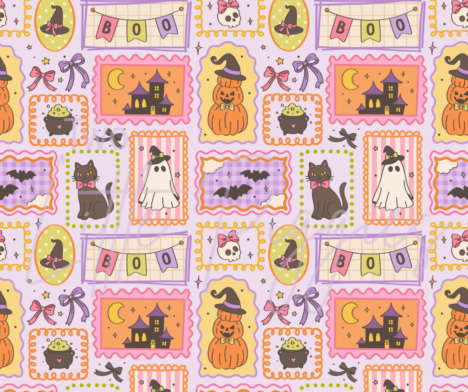 Printed Vinyl - Halloween Frames Pastel