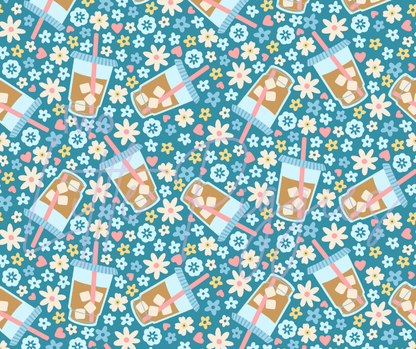 Printed Vinyl - Iced Coffee Floral