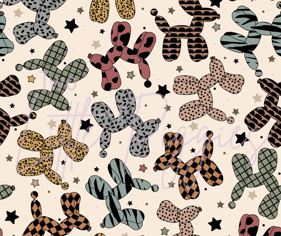 Printed Vinyl - Muted Balloon Dogs