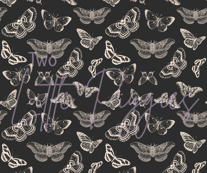 Printed Vinyl - Black and Cream Moths