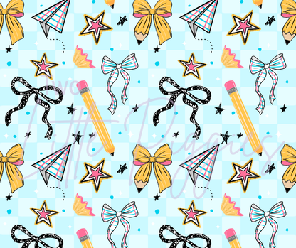 Printed Vinyl - School Bows and Paper Planes