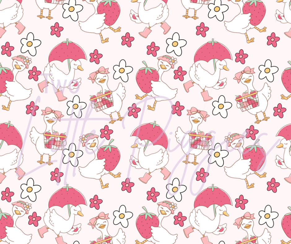 Printed Vinyl -  Strawberry Silly Goose