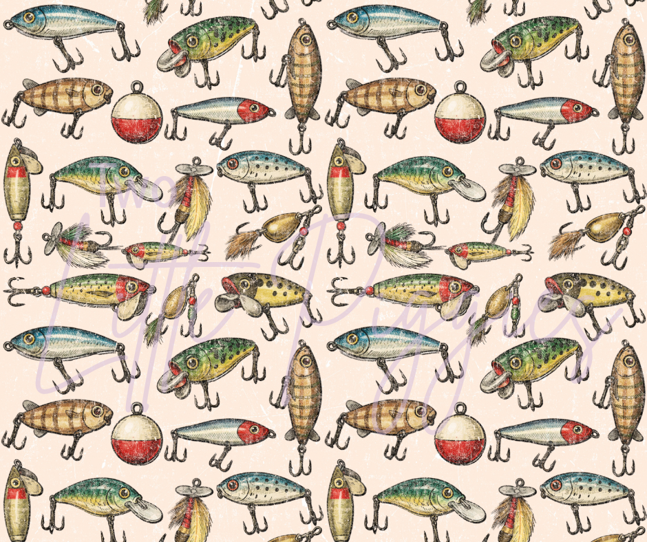 Printed Vinyl - Vintage Fishing Bates