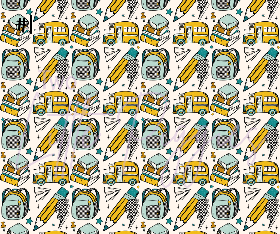 Printed Vinyl - Boho School Teal