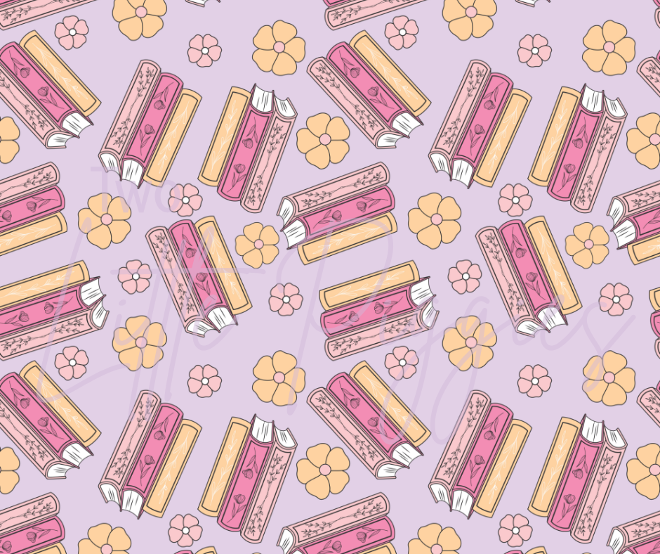 Printed Vinyl - Floral Bookstack