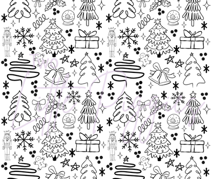 Printed Vinyl - Sassy Exclusive - Christmas Doodle