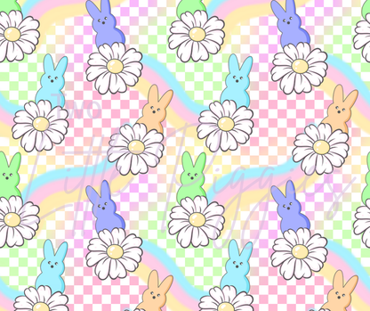 Printed Vinyl - Checkered Candy Bunny