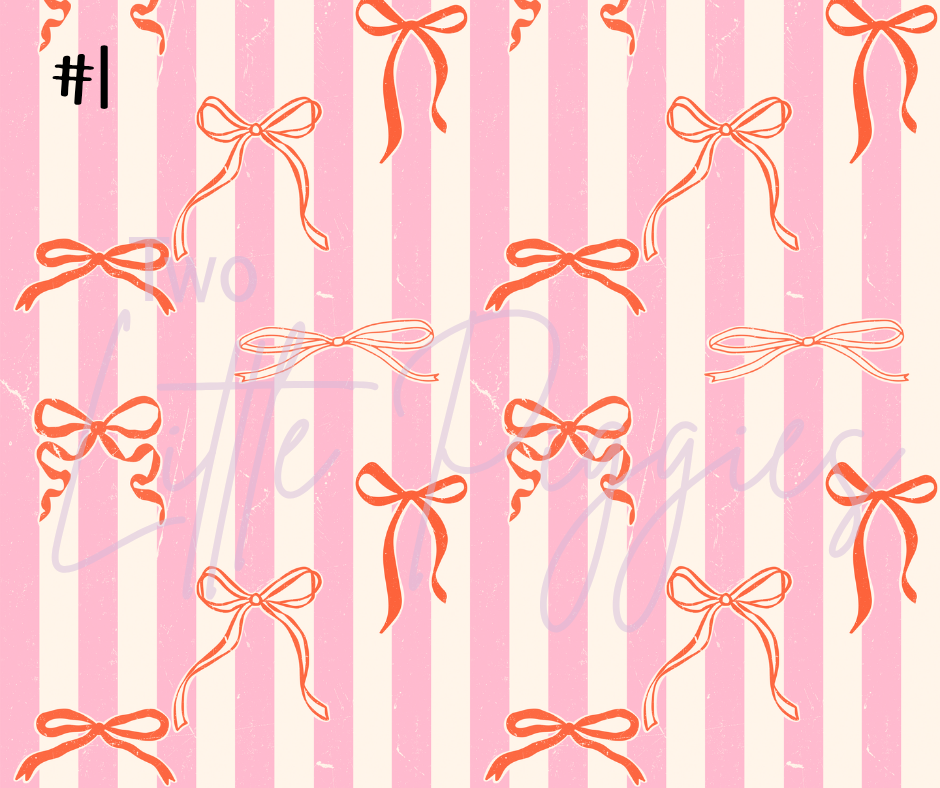 Printed Vinyl - Stripes and Bows