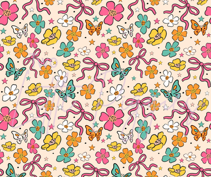 Printed Vinyl - Retro Bows on Cream