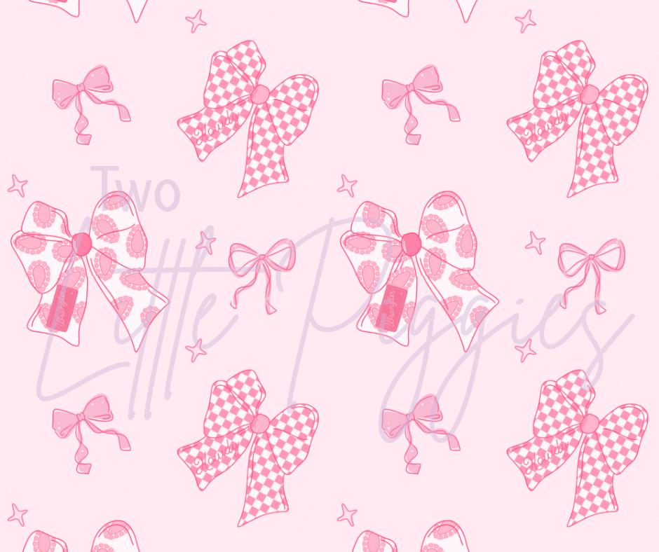 Printed Vinyl - Pink Western Bows