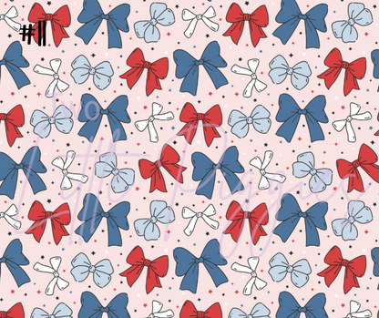 Printed Vinyl - 4th of July Bows Collection