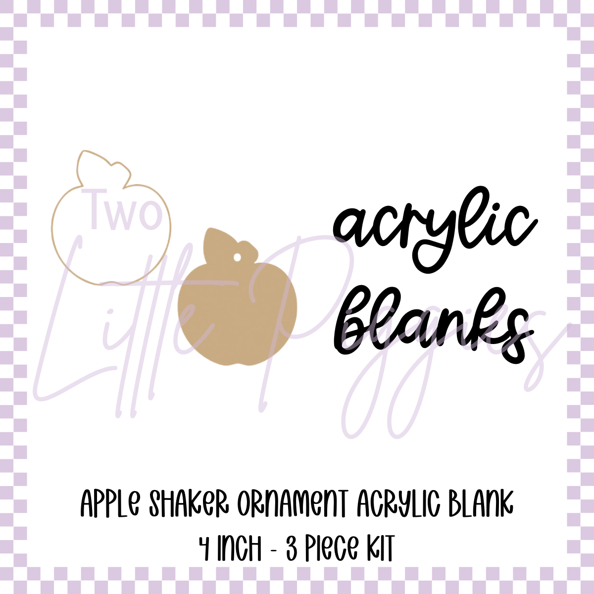 Acrylic Blank - Shaker/Snow Globe - Apple Ornament/Keychain