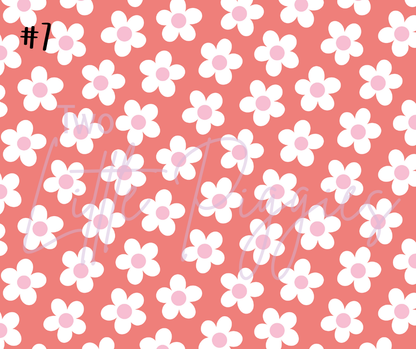 Printed Vinyl - Checkers and Flowers
