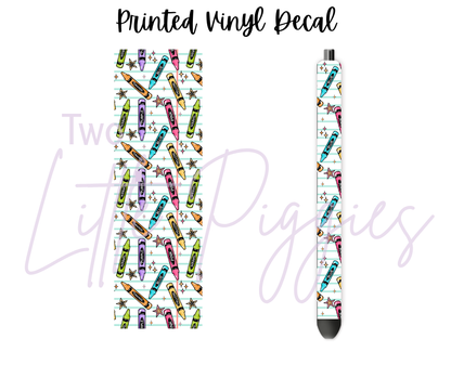 Printed Vinyl - Crayon Notebook
