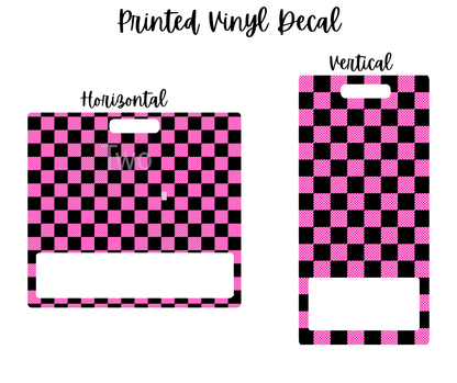 Printed Vinyl -  Pink and Black Checkered
