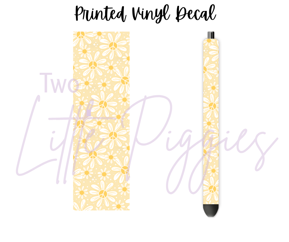 Printed Vinyl - Peace Flowers